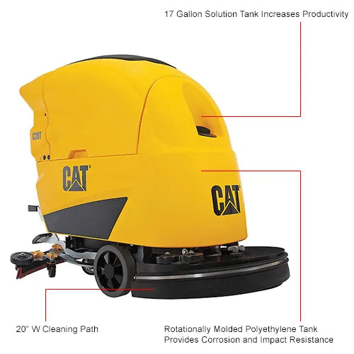 Global Industrial - Cat® C20T Auto Floor Scrubber With Traction Drive, 20" Model #: WB641746