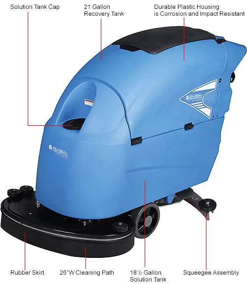 Global Industrial - Auto Floor Scrubber With Traction Drive, 26" Model #: WB641265