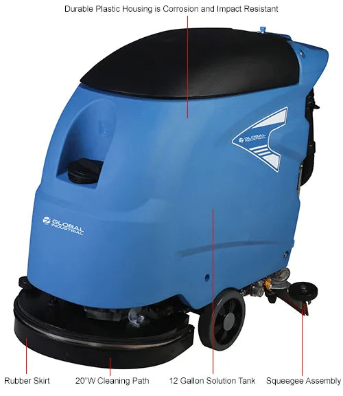 Global Industrial - Electric Walk-Behind Auto Floor Scrubber, 20" Model #: WB261990