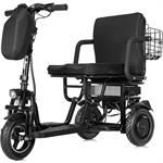 MotoTec Folding Mobility Electric Trike 48v 700w Dual Motor Lithium Black