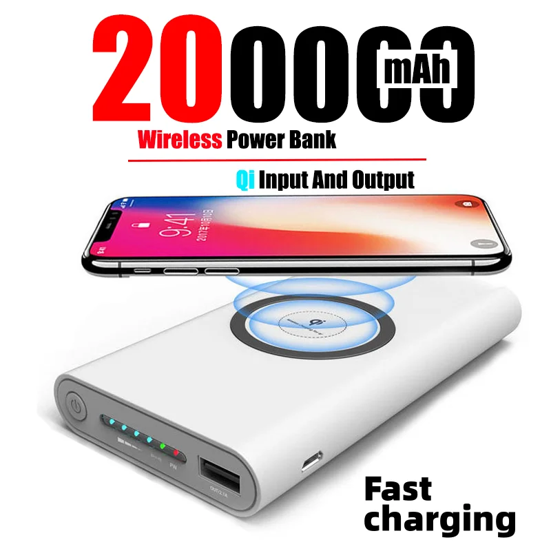 200000mAh Power Bank Ultra-Large Capacity Wired Wireless all-in-one Fast Charging Power Bank Thin And Portable