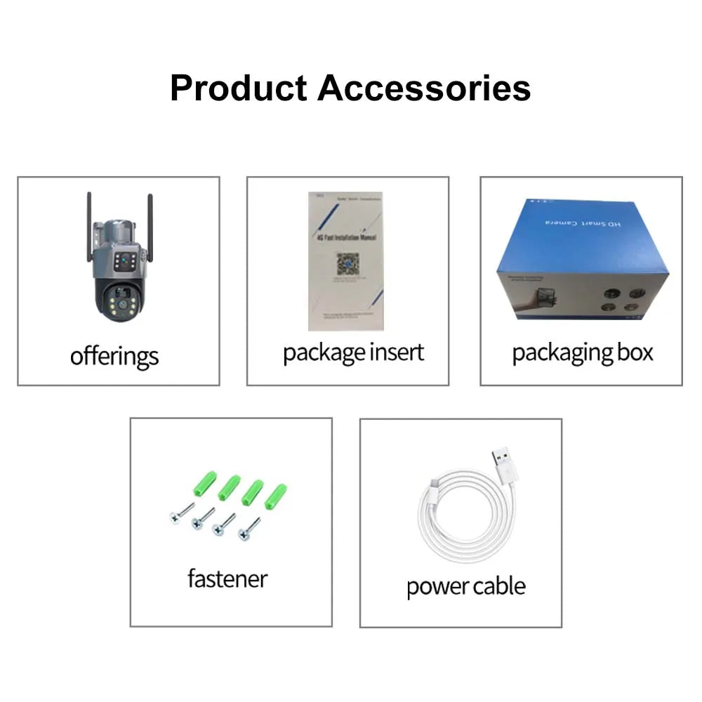 4K 8MP WiFi Solar Camera Dual Lens Dual Screens PTZ Video Cameras Security Protection PIR Human Detection CCTV Surveillance Cam