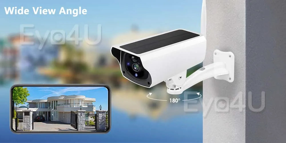 1080P IP Bullet Camera WiFi Outdoor Battery Solar Panel CCTV Wireless Surveillance Cam Home Security Protection Two Way Audio