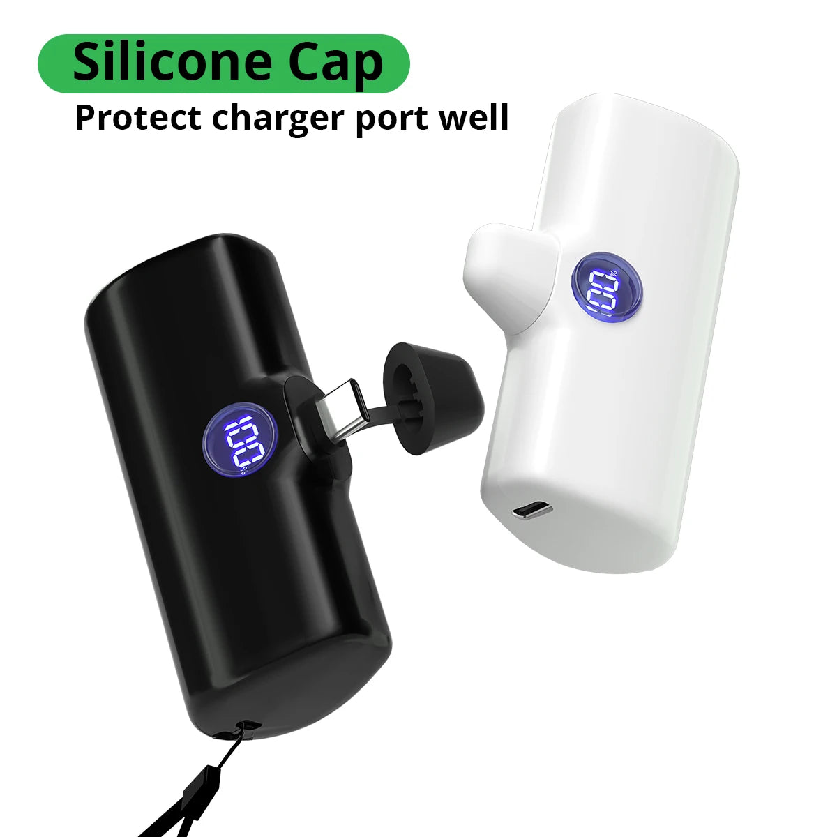 Fast Charge Portable Charger for iPhone Samsung Xiaomi Compact External Spare Battery Built-in Cable Quick Charge Power Bank