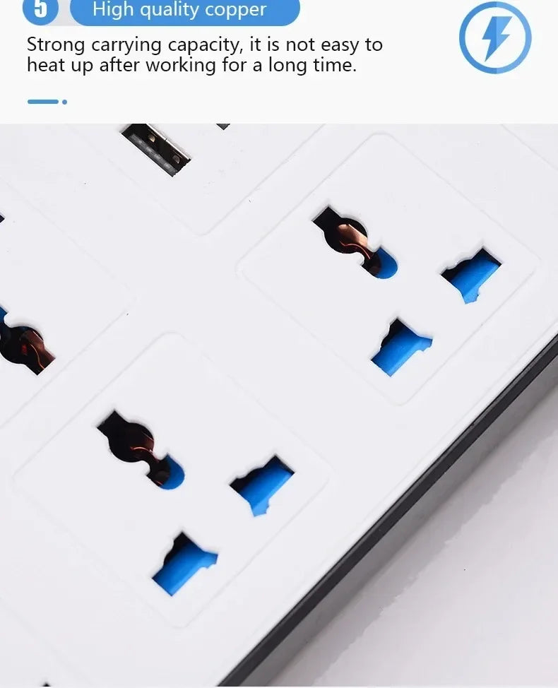 Xiaomi Power Multi Tap Universal Plug EU US UK Outlet Power Strip with 2m Extension Cord AC Type C USB Charge Electrical Socket