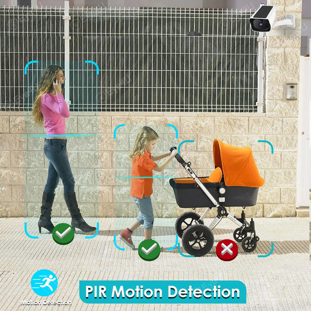 1080P IP Bullet Camera WiFi Outdoor Battery Solar Panel CCTV Wireless Surveillance Cam Home Security Protection Two Way Audio