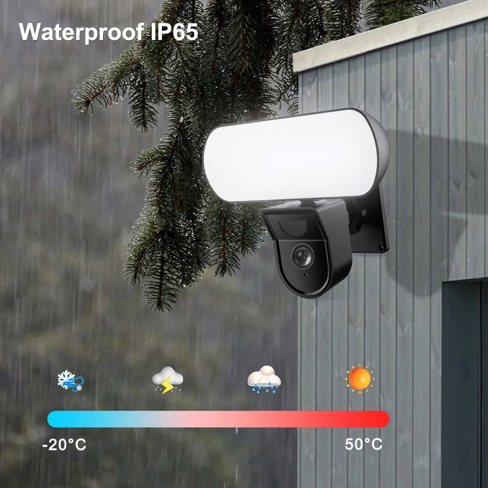 3MP Tuya WiFi Floodlight Camera 10W Garden Wall Lamp Security Cameras Outdoor IP65 PIR Detection Smart Sensor Light Alarm Audio