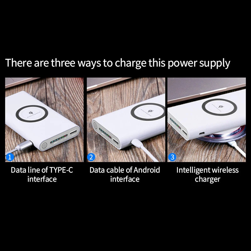 200000mAh Power Bank Ultra-Large Capacity Wired Wireless all-in-one Fast Charging Power Bank Thin And Portable