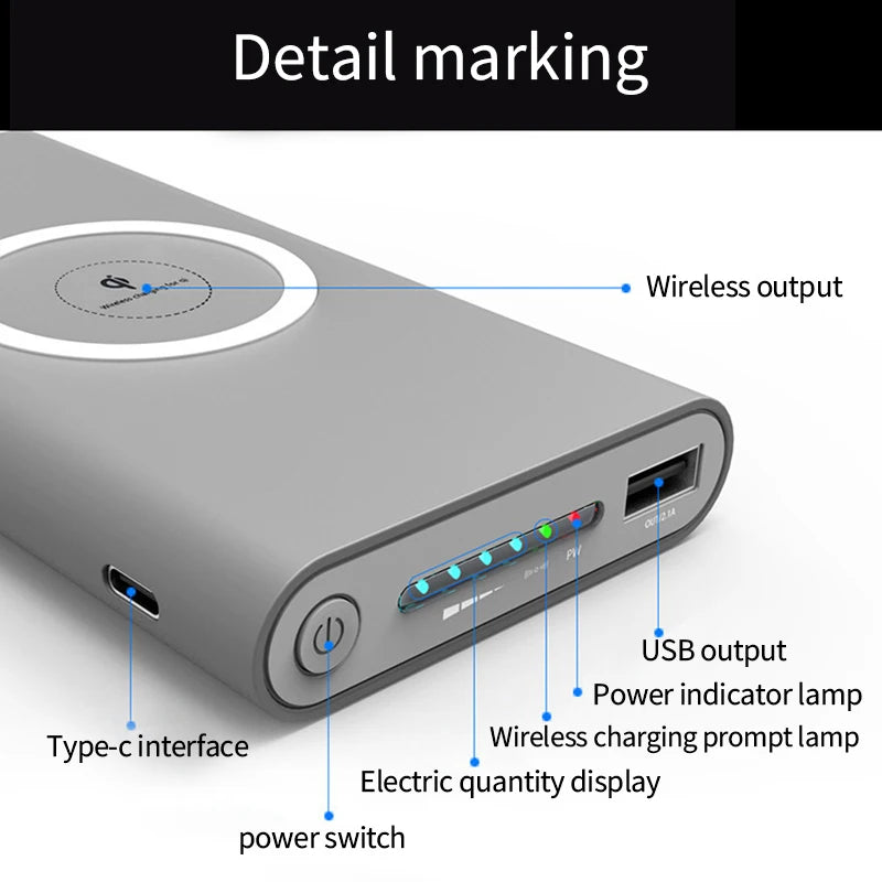 200000mAh Power Bank Ultra-Large Capacity Wired Wireless all-in-one Fast Charging Power Bank Thin And Portable