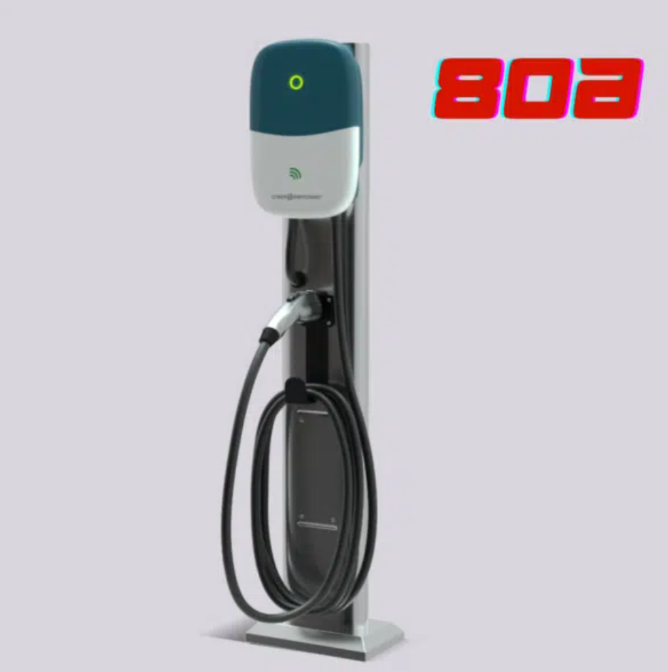 80A COMMERCIAL EV CHARGER CSE2 ON PEDESTAL, LEVEL-2 EV CHARGER