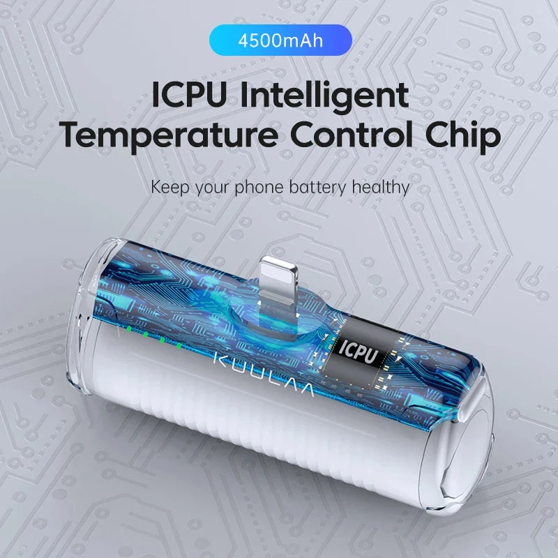 KUULAA Mini Power Bank 4500mAh PowerBank Portable Charger For iPhone 15 14 13 12 Pro Max Externe Batterie For Samsung/Xiaomi