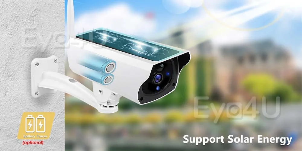 1080P IP Bullet Camera WiFi Outdoor Battery Solar Panel CCTV Wireless Surveillance Cam Home Security Protection Two Way Audio