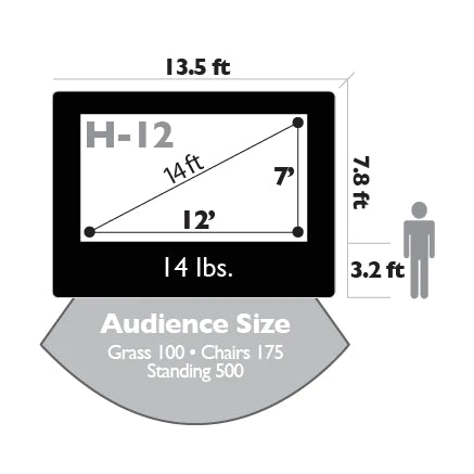 Home Outdoor Movie Screen Kit 12&#39;