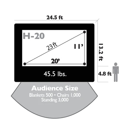Home Outdoor Movie Screen Kit 20&#39;