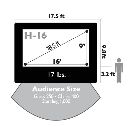 Home Outdoor Movie Screen Kit 16&#39;