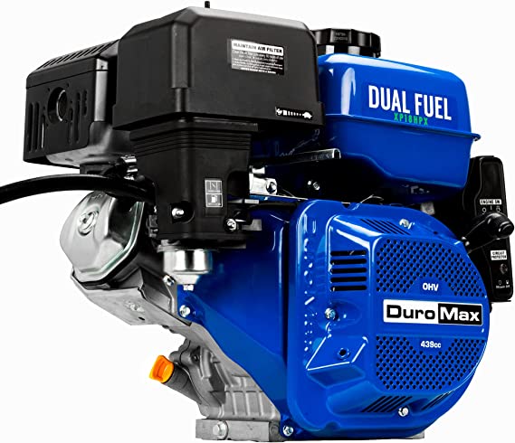 DuroMax 439cc 1&quot; Shaft Recoil/Electric Start Horizontal Dual Fuel Engine