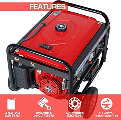 DuroStar DS5500EH 5,500-Watt/4,500-Watt 224cc Electric Start Dual Fuel Portable Generator