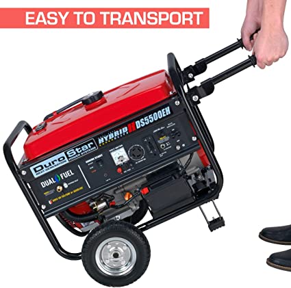 DuroStar DS5500EH 5,500-Watt/4,500-Watt 224cc Electric Start Dual Fuel Portable Generator