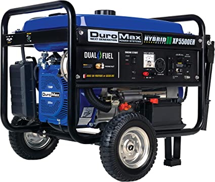 DuroMax XP5500EH 5,500-Watt/4,500-Watt 224cc Electric Start Dual Fuel Portable Generator