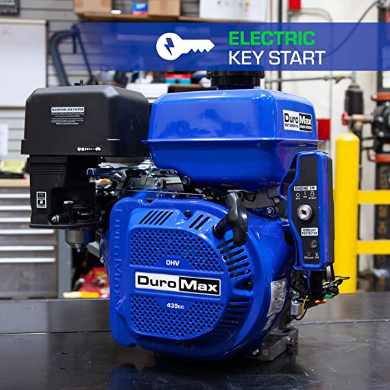 DuroMax 439cc 1&quot; Shaft Recoil/Electric Start Horizontal Dual Fuel Engine
