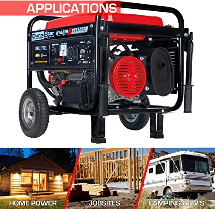 DuroStar DS5500EH 5,500-Watt/4,500-Watt 224cc Electric Start Dual Fuel Portable Generator