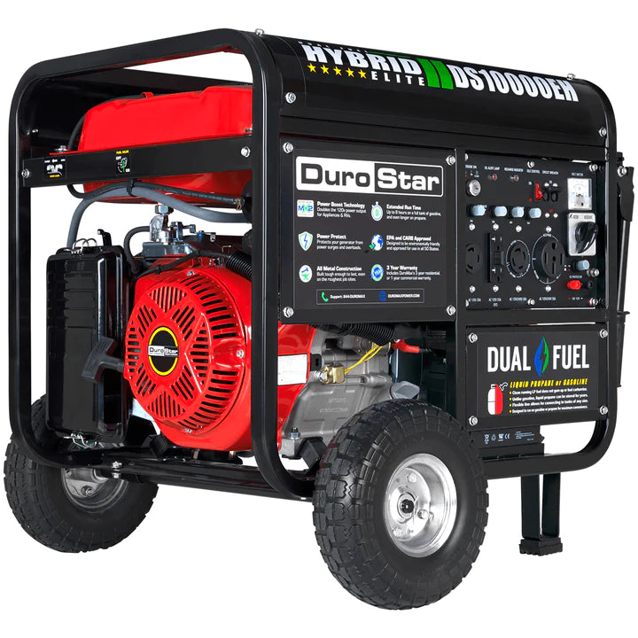 DuroStar DS10000EH 10,000-Watt/8,500-Watt 439cc Electric Start Dual Fuel Portable Generator