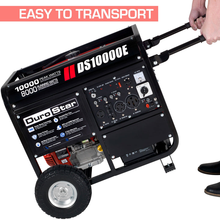 DuroStar DS10000E 10,000-Watt/8,500-Watt 439cc Electric Start Gas Powered Portable Generator
