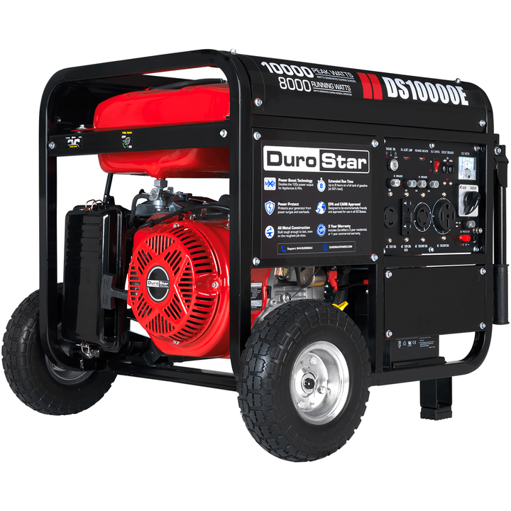 DuroStar DS10000E 10,000-Watt/8,500-Watt 439cc Electric Start Gas Powered Portable Generator