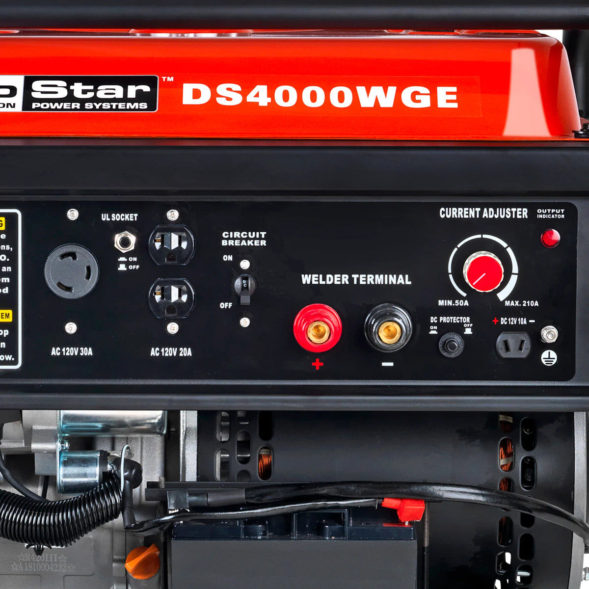 DuroStar DS4000WGE 4,000-Watt/3,300-Watt 420cc 210 Amp Electric Start Gas Powered Portable Welding Generator