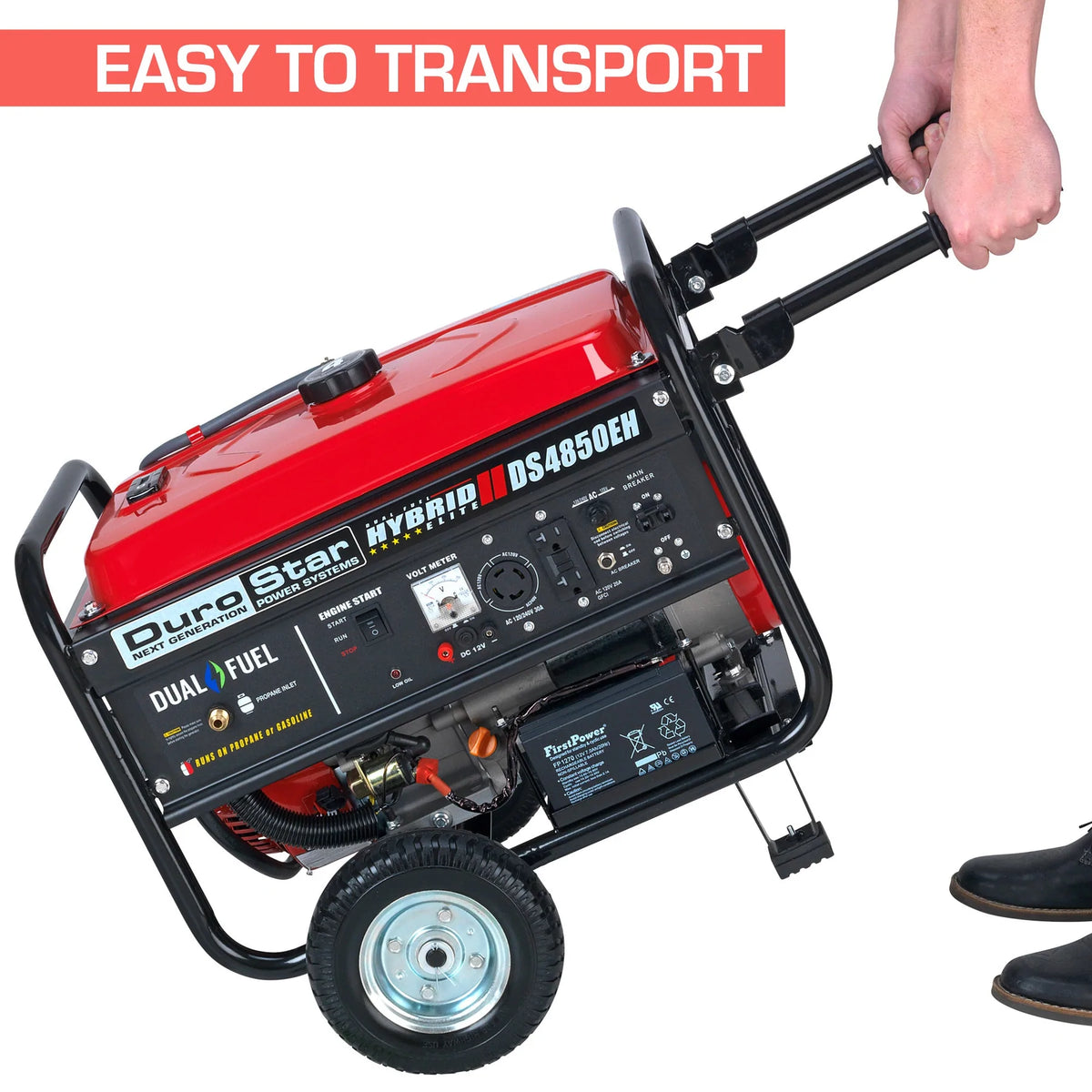 DuroStar DS4850EH 4,850-Watt/3,850-Watt 210cc Electric Start Dual Fuel Portable Generator