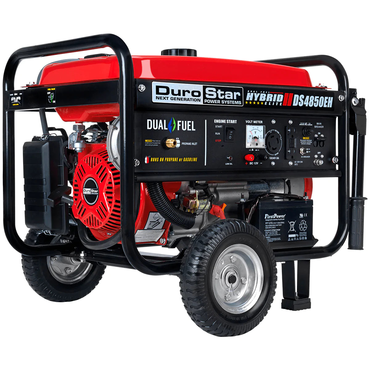 DuroStar DS4850EH 4,850-Watt/3,850-Watt 210cc Electric Start Dual Fuel Portable Generator