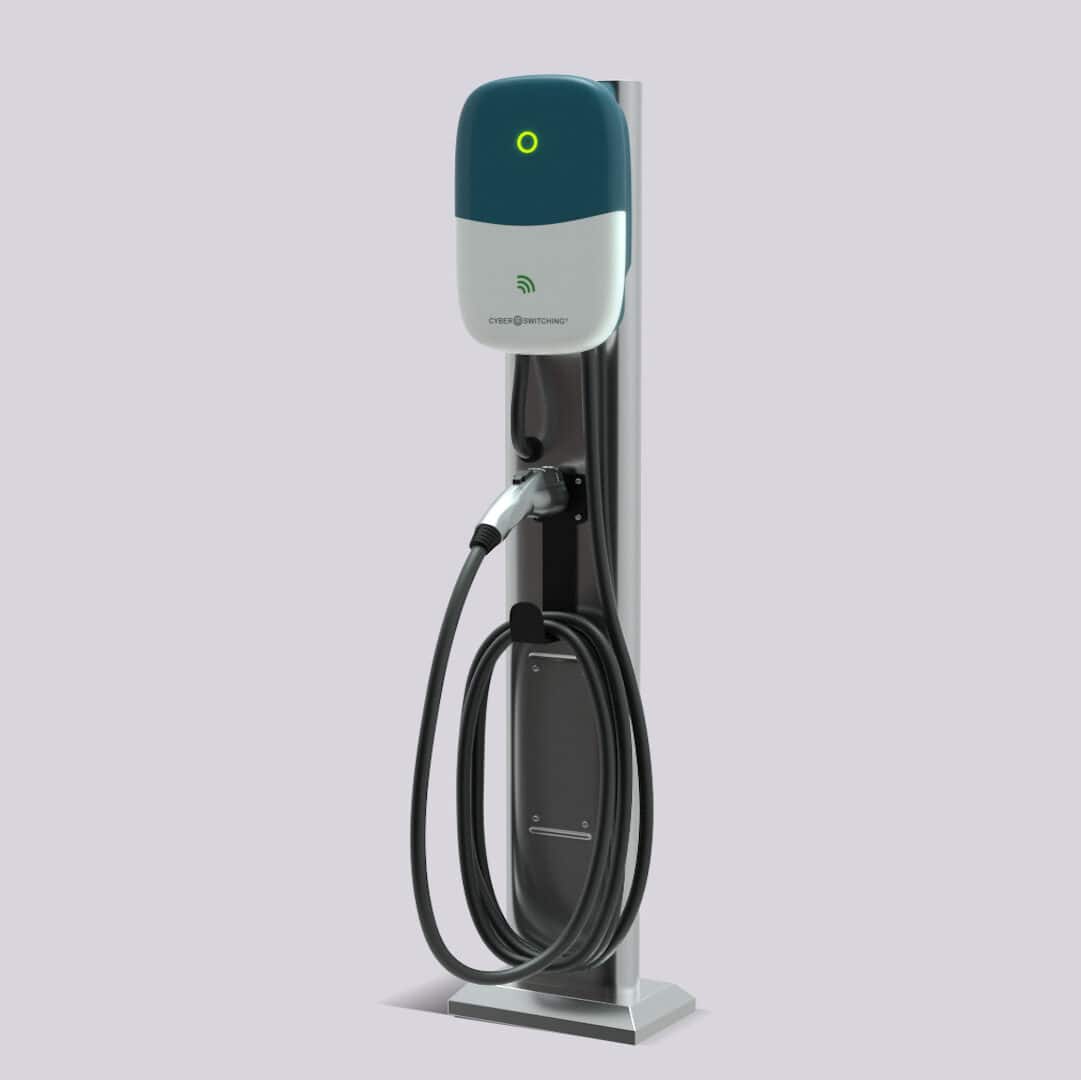 COMMERCIAL EV CHARGER CSE1 ON PEDESTAL, LEVEL-2 EV CHARGER