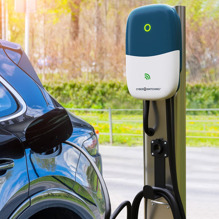 COMMERCIAL EV CHARGER CSE1 ON PEDESTAL, LEVEL-2 EV CHARGER