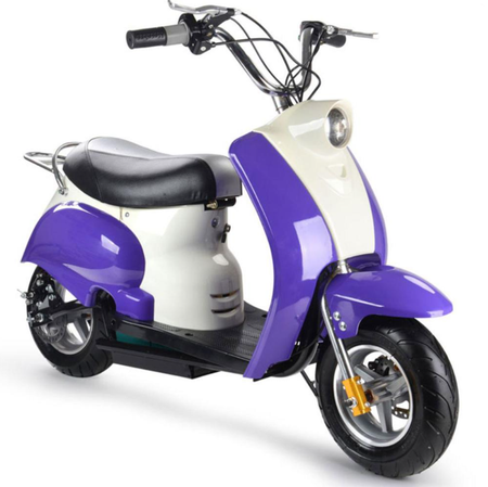 MotoTec 24v Electric Moped Purple