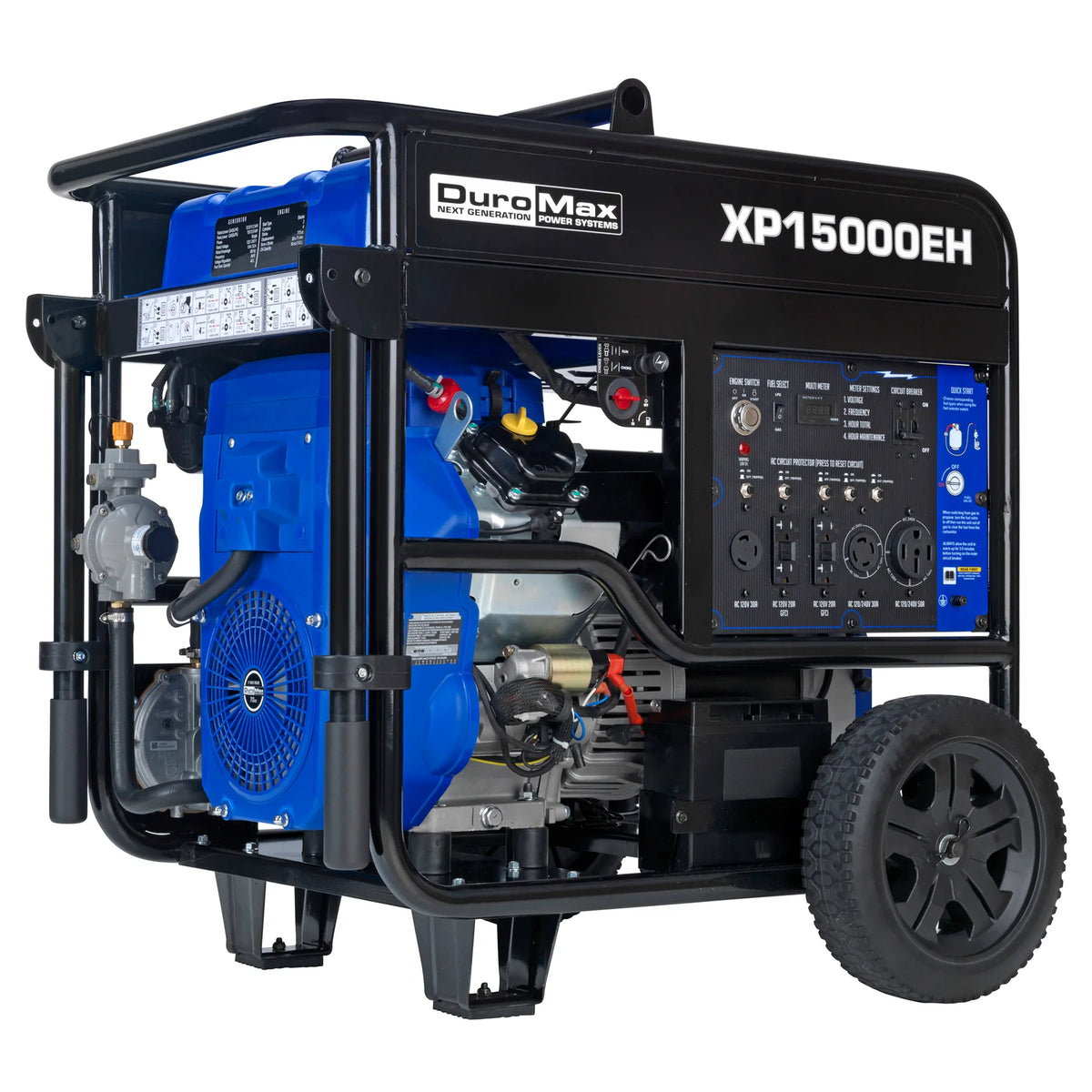 DuroMax XP15000EH 15,000-Watt/12,000-Watt 713cc V-Twin Electric Start Dual Fuel Portable Generator