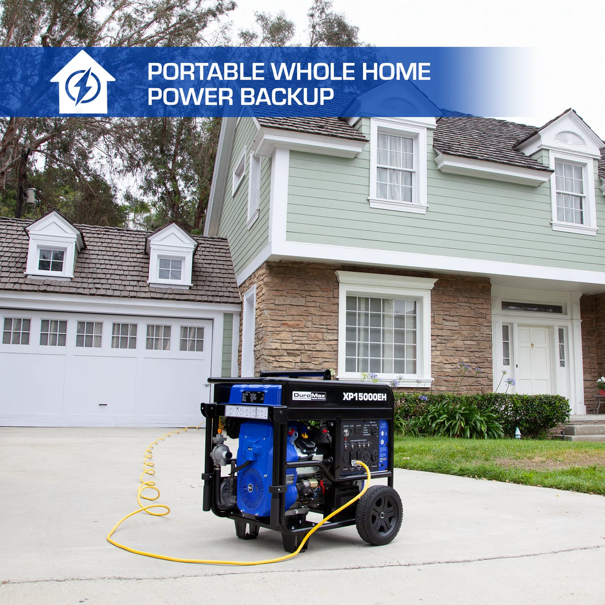 DuroMax XP15000EH 15,000-Watt/12,000-Watt 713cc V-Twin Electric Start Dual Fuel Portable Generator