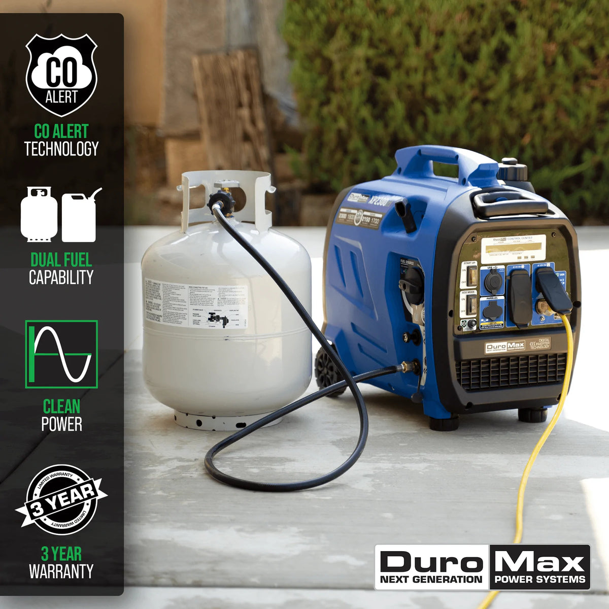 DuroMax 2,300 Watt Dual Fuel Portable Digital Inverter Generator