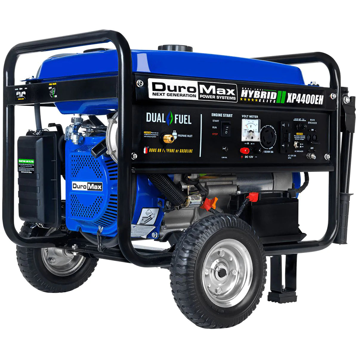 DuroMax XP4400EH 4,400-Watt/3,500-Watt 210cc Electric Start Dual Fuel Portable Generator