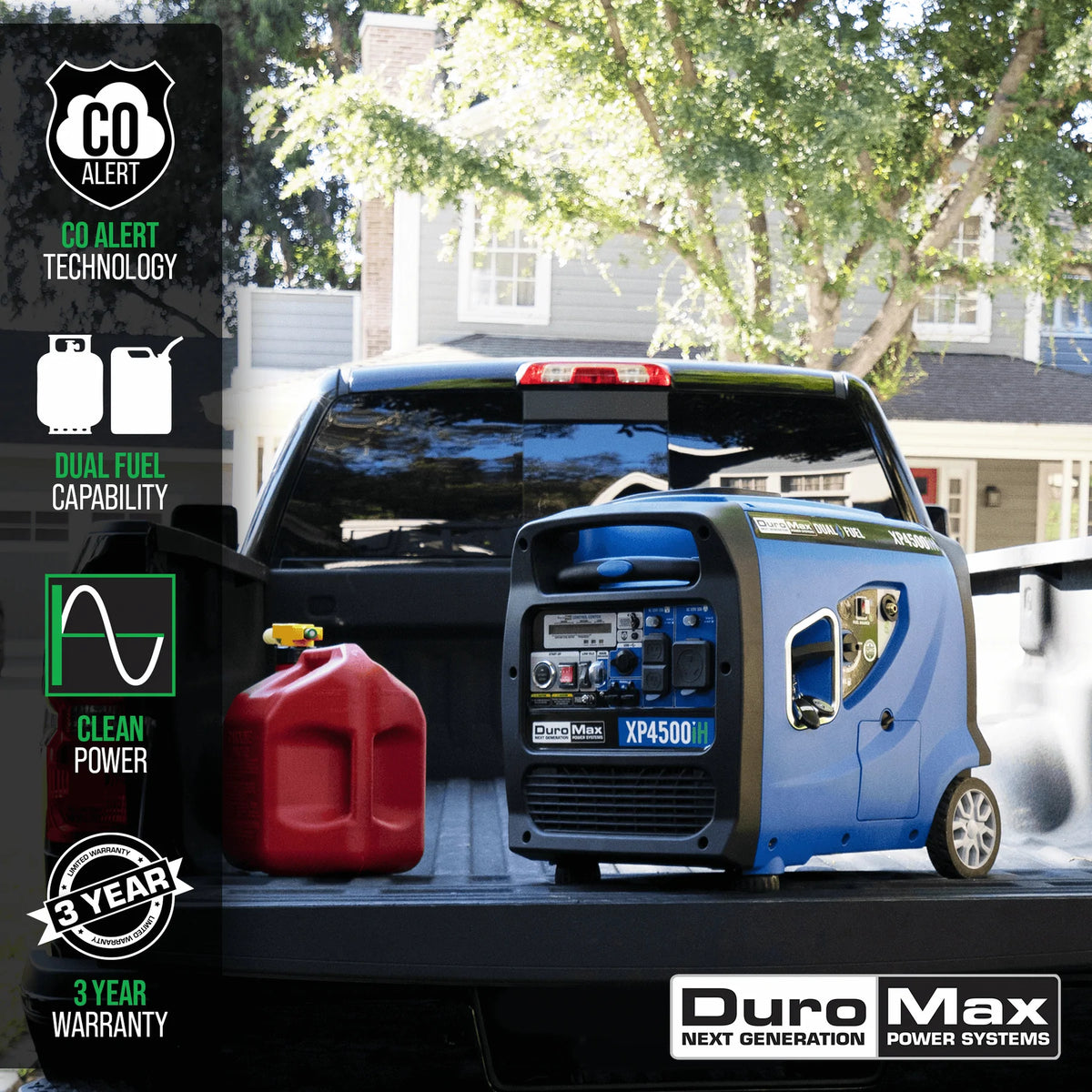 DuroMax 4,500 Watt Dual Fuel Portable Digital Inverter Generator