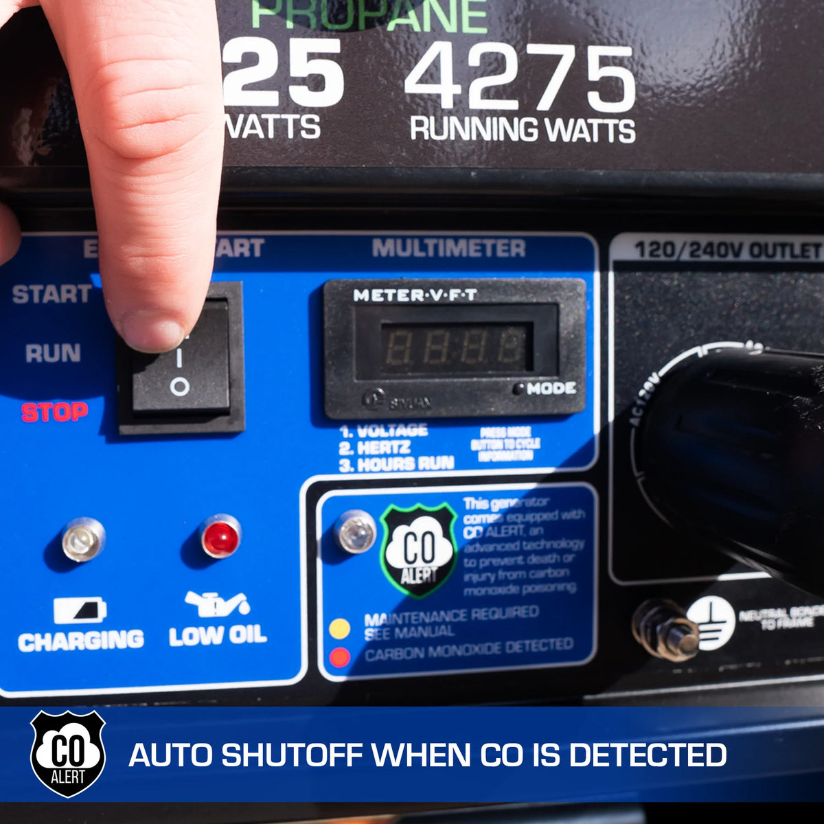 DuroMax XP5500DX 5,500-Watt/4,500-Watt 224cc Electric Start Dual Fuel Portable Generator w/ CO Alert