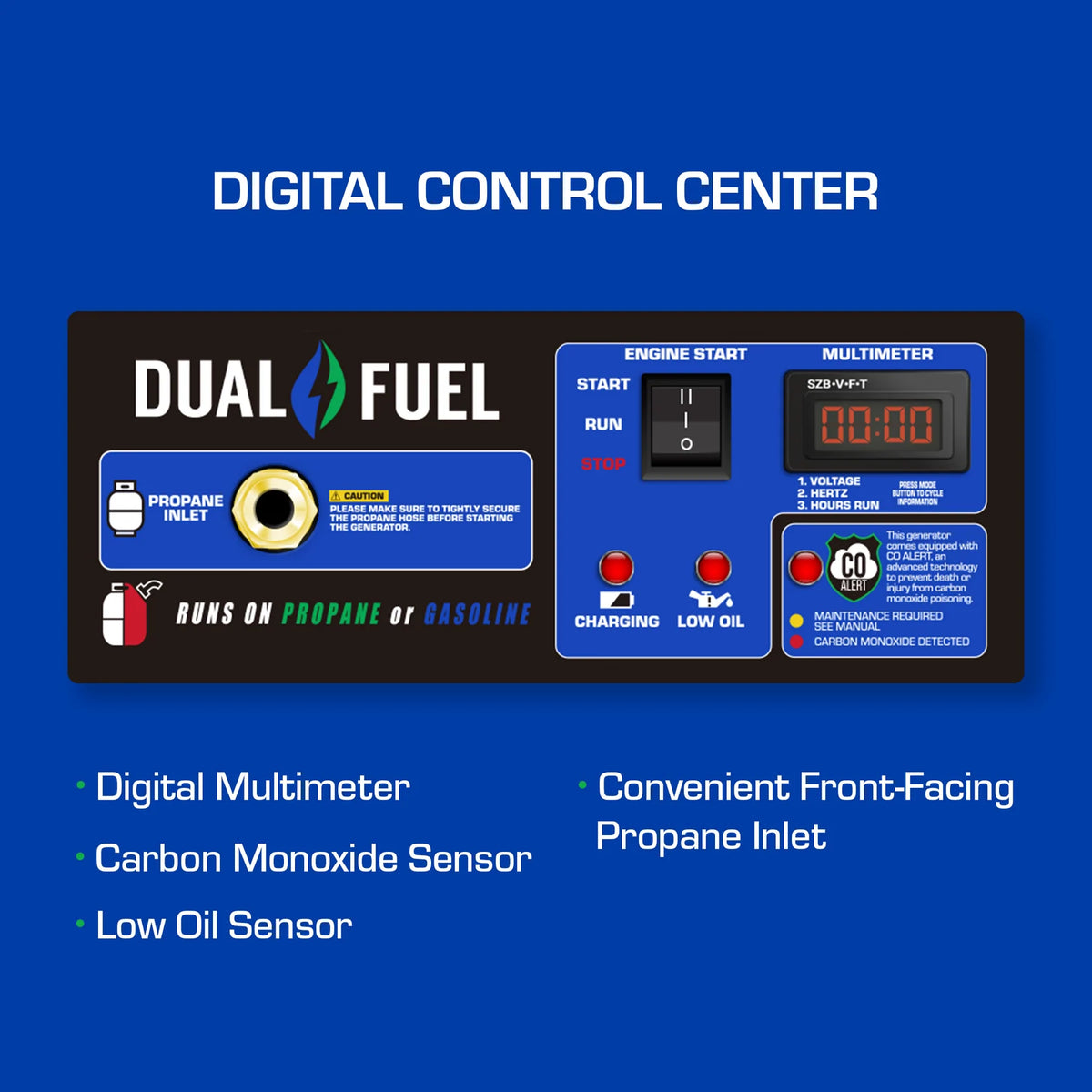 DuroMax XP5500DX 5,500-Watt/4,500-Watt 224cc Electric Start Dual Fuel Portable Generator w/ CO Alert