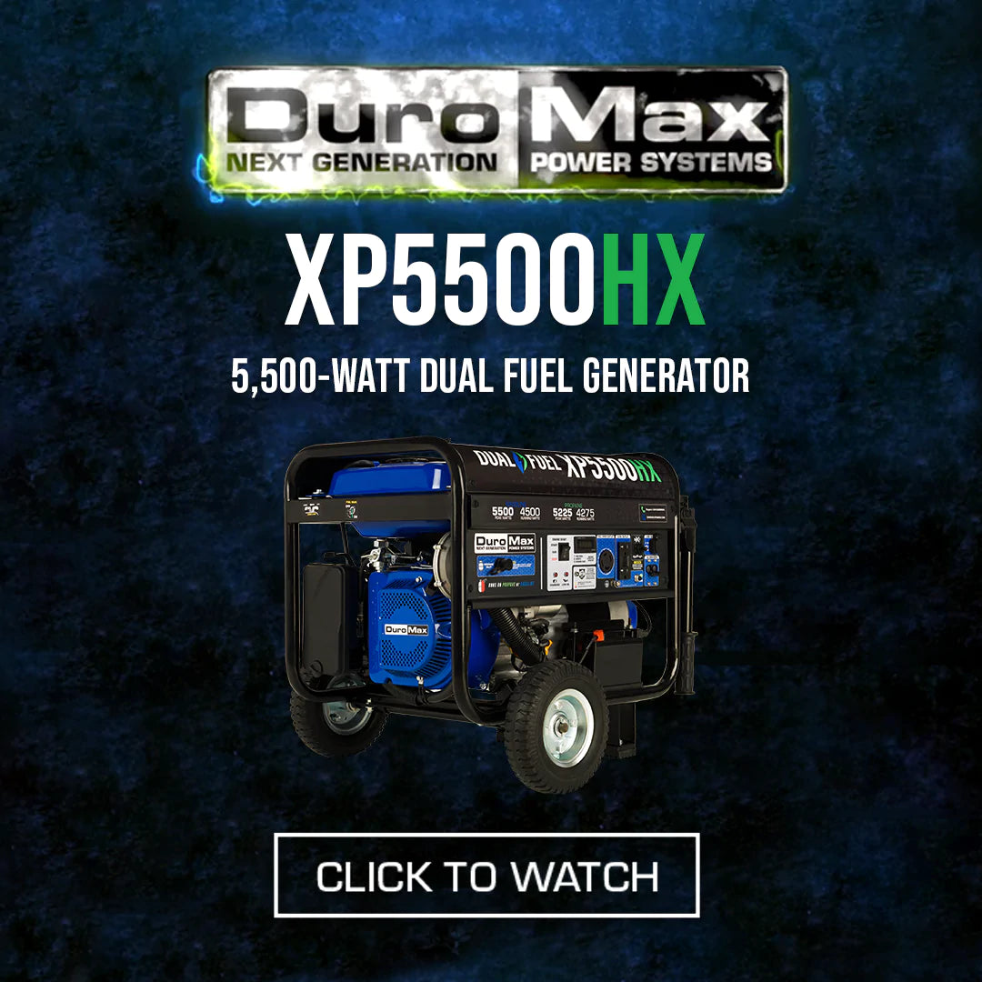 DuroMax XP5500HX 5,500-Watt/4,500-Watt 210Vcc Electric Start Dual Fuel Portable Generator with CO Alert