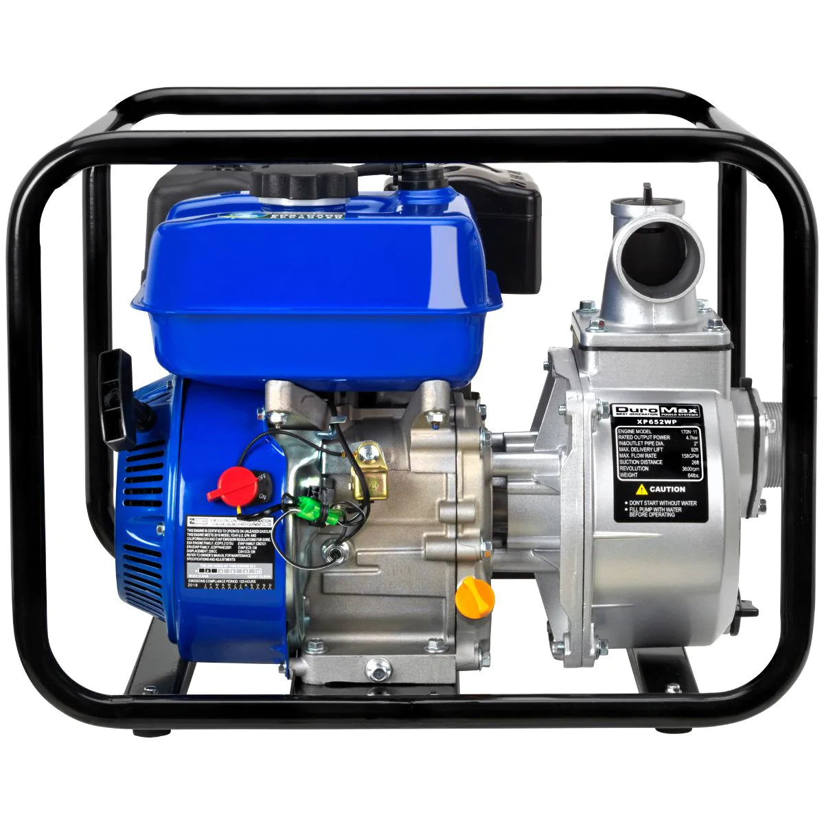 DuroMax XP652WP 208cc 158-Gpm 2&quot; Gas Powered Portable Semi-Trash Water Pump