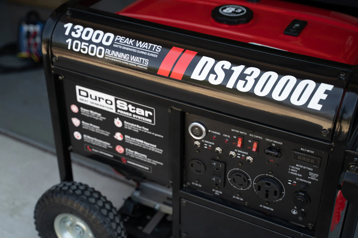 DuroStar DS13000E 13,000-Watt/10,500-Watt 500cc Electric Start Gas Powered Portable Generator