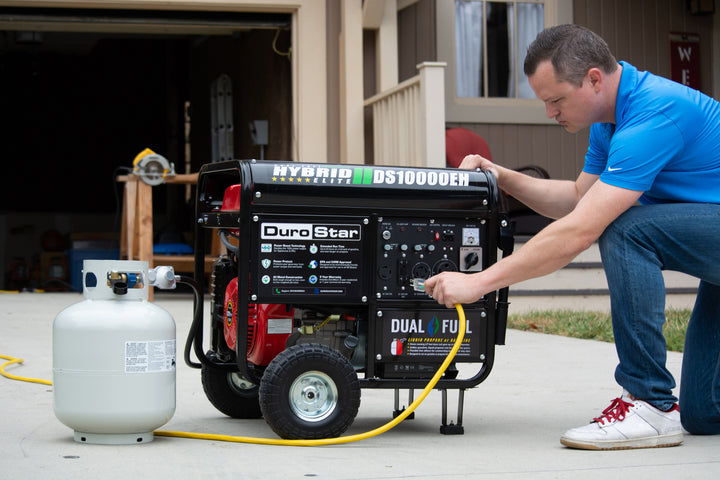DuroStar DS10000EH 10,000-Watt/8,500-Watt 439cc Electric Start Dual Fuel Portable Generator