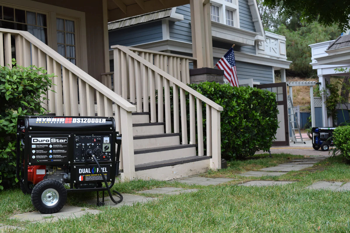 DuroStar DS12000EH 12,000-Watt/9,500-Watt 457cc Electric Start Dual Fuel Portable Generator