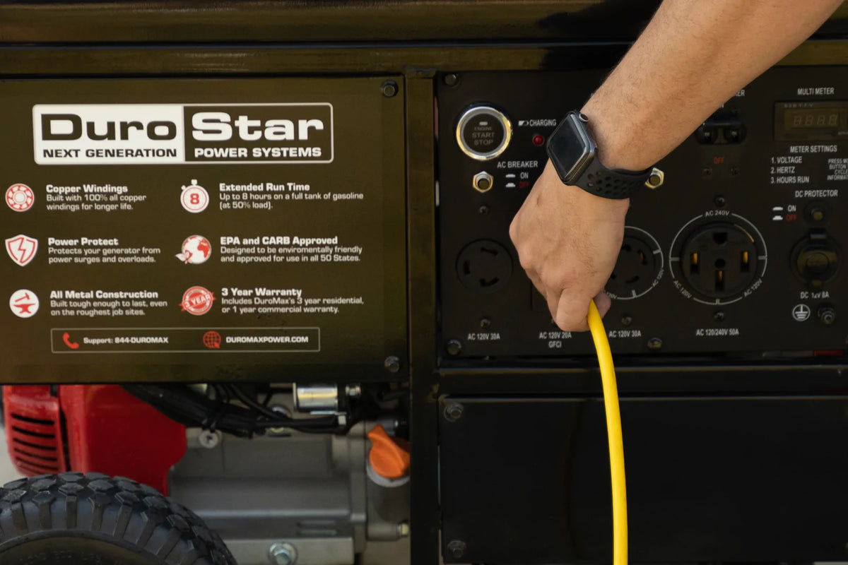 DuroStar DS13000E 13,000-Watt/10,500-Watt 500cc Electric Start Gas Powered Portable Generator
