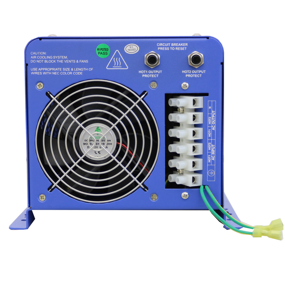 AIMS Power 4000 Watt Pure Sine Inverter Charger 12Vdc / 120Vac Input &amp; 120/240Vac Split Phase Output